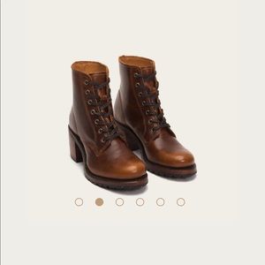 Frye Sabrina Laceup Chelsea in Cognac 5.5